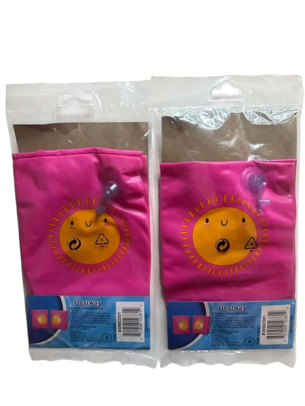 Bestway H2OGO! Pink Inflatable Swim Armbands for Ages 3-6